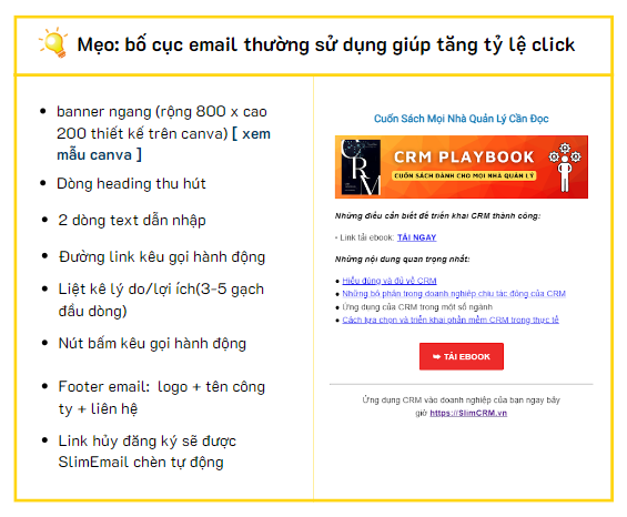 Gợi ý bố cục email marketing