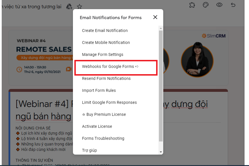 tích hợp google form 2